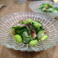 きゅうりとみょうが 枝豆の酢の物